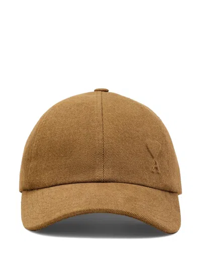 Ami Alexandre Mattiussi Ami De Coeur Cotton Baseball Cap In Brown