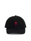 Ami Alexandre Mattiussi Casquette Broderie Ami Paris De Coeur Rouge In Negro