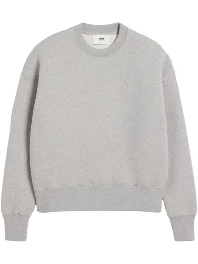 Ami Alexandre Mattiussi Ami De Coeur Wool Jumper In Heather Ash Grey