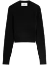 Ami Alexandre Mattiussi De Coeur Mesh Round-neck Sweater In Black