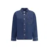 Ami Alexandre Mattiussi Ami De Coeur Cotton Denim Overshirt In Multi