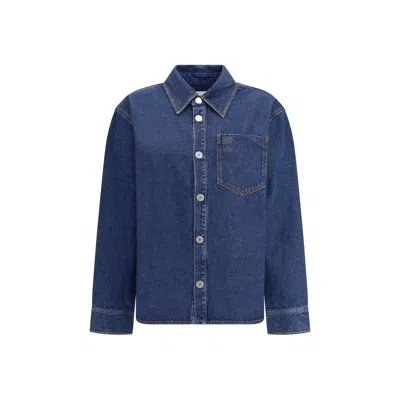 AMI ALEXANDRE MATTIUSSI AMI DE COEUR COTTON DENIM OVERSHIRT