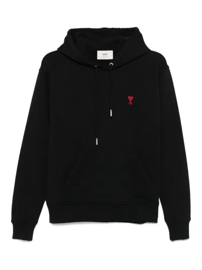 Ami Alexandre Mattiussi Ami Black Cotton Hoodie