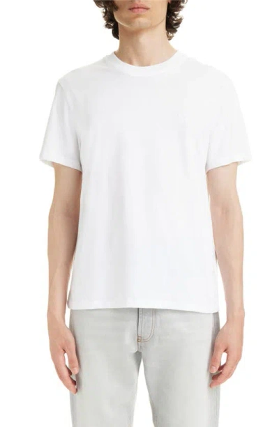 Ami Alexandre Mattiussi Ami De Coeur Cotton Logo T-shirt In Wool Gabardine White