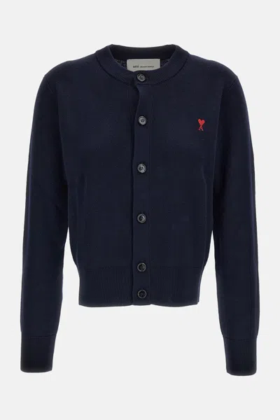 Ami Alexandre Mattiussi Ami De Coeur Cotton Sweater In Blue