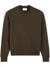 Ami Alexandre Mattiussi Ami De Coeur Cotton Sweatshirt In Brown