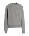 Ami Alexandre Mattiussi Ami Paris Ami De Coeur Logo Embroidered Long-sleeved T-shirt In Gray