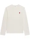 Ami Alexandre Mattiussi Embroidered-logo Cotton Sweatshirt In White