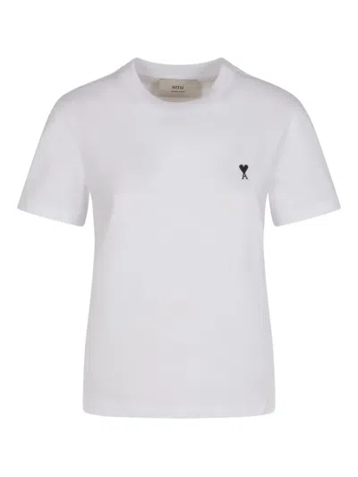 Ami Alexandre Mattiussi Ami Paris Ami De Coeur Tshirt In White