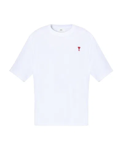 AMI ALEXANDRE MATTIUSSI AMI PARIS AMI DE COEUR LOGO-EMBROIDERED CREWNECK T-SHIRT