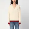 Ami Alexandre Mattiussi Ami De Caur Ribbed-knit Virgin Wool Sweater In White