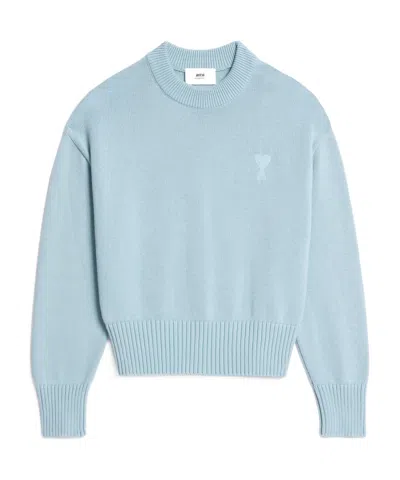 Ami Alexandre Mattiussi Ami De Coeur Crew-neck Jumper In Blue