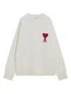 Ami Alexandre Mattiussi Ami De Coeur Crew-neck Sweater In White
