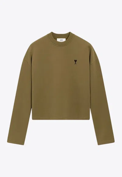 Ami Alexandre Mattiussi Ami Paris Bronze Ami De Coeur Sweatshirt Women In Animal Print