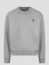 Ami Alexandre Mattiussi Ami De Coeur Crewneck Sweatshirt In Grey