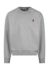 Ami Alexandre Mattiussi Ami De Coeur Crewneck Sweatshirt In Grau