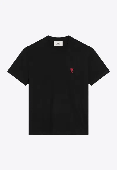 Ami Alexandre Mattiussi Ami De Coeur Crewneck T-shirt In Black