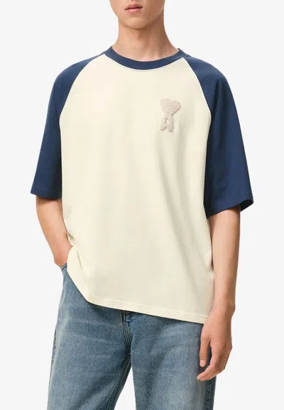 Ami Alexandre Mattiussi Ami De Coeur Crewneck T-shirt In Animal Print