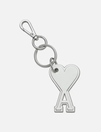 Ami Alexandre Mattiussi Ami De Coeur Croissant Keyring In Silver