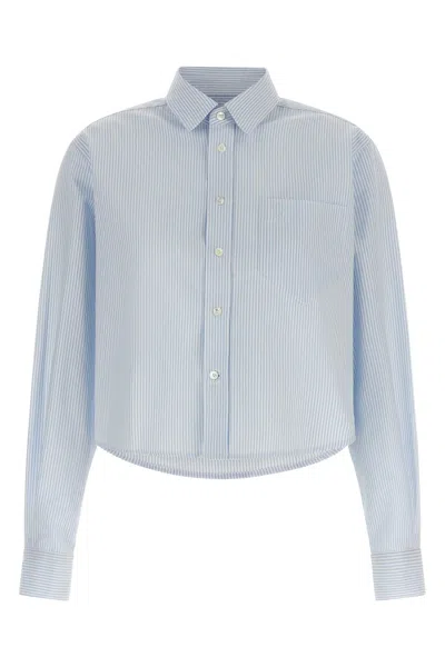 Ami Alexandre Mattiussi Ami Paris 'ami De Coeur' Cropped Shirt In Blue