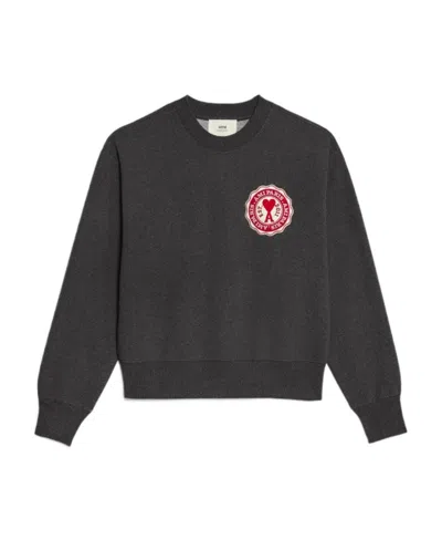 Ami Alexandre Mattiussi Ami De Coeur Decal Sweater In Black