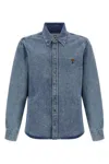 Ami Alexandre Mattiussi Classic Blue Denim Shirt With Structured Collar And Button-down Front In Blue