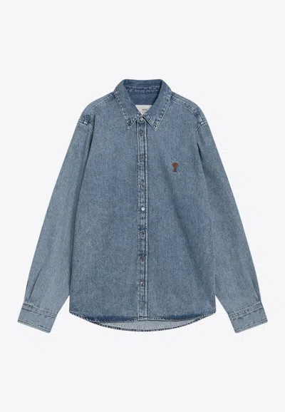 AMI ALEXANDRE MATTIUSSI AMI DE COEUR DENIM SHIRT