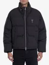 Ami Alexandre Mattiussi Boxy Black Puffer Jacket With High Collar And Plush Interior In Black
