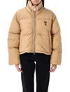 Ami Alexandre Mattiussi Ami De Caur Technical Canvas Down Jacket In Sand