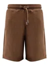 Ami Alexandre Mattiussi Cotton Jogging Shorts Drawstring Waist Pockets
