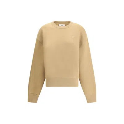 Ami Alexandre Mattiussi Ami De Coeur Embosse Sweatshirt In Brown