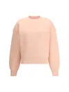 Ami Alexandre Mattiussi Cropped Long-sleeve Sweatshirt With Embroidered Heart Detail In Pink