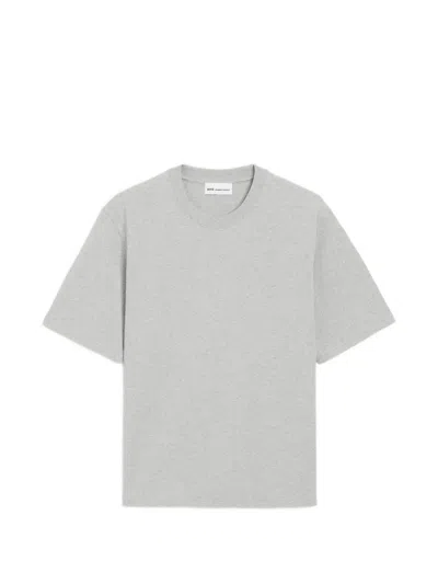 Ami Alexandre Mattiussi Ami De Coeur Embossed T-shirt In Gray