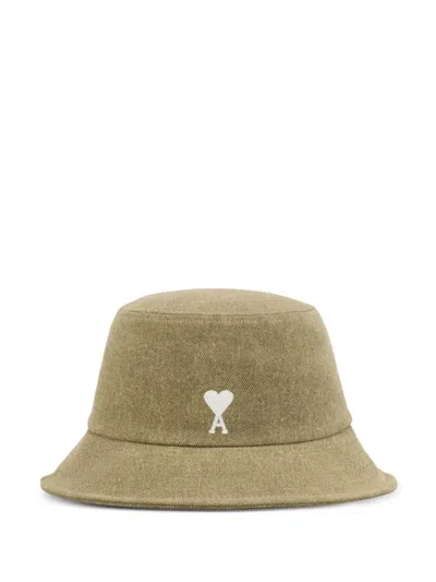 AMI ALEXANDRE MATTIUSSI AMI DE COEUR-EMBROIDERED BUCKET HAT