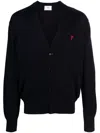 Ami Alexandre Mattiussi Ami Paris Ami Paris De Coeur Cardigan In 430 Night Blue