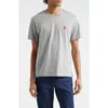 Ami Alexandre Mattiussi Ami De Coeur Embroidered Organic Cotton T-shirt In Heather Grey