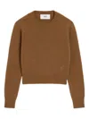 Ami Alexandre Mattiussi Brown Cashmere Ami De Coeur Crewneck Sweater Brown In Brown
