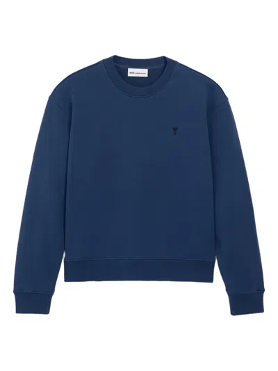 Ami Alexandre Mattiussi Ami De Coeur Embroidered Sweatshirt In Blue