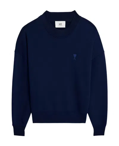 Ami Alexandre Mattiussi Ami De Coeur Embroidered Sweatshirt In Blue