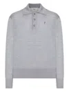 Ami Alexandre Mattiussi Ami De Coeur Polo In Extrafine Wool And Silk In Gray