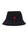 Ami Alexandre Mattiussi Ami Paris De Coeur Embroidery Bucket Hat In Black