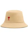 Ami Alexandre Mattiussi Embroidered Logo Bucket Hat In Neutrals