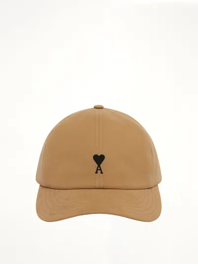 Ami Alexandre Mattiussi Ami De Coeur Embroidery Cap In Brown