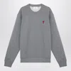Ami Alexandre Mattiussi Ami Paris Ami De Coeur Grey Crew-neck Sweatshirt Women