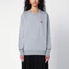 Ami Alexandre Mattiussi Ami Paris Ami De Coeur Grey Crew-neck Sweatshirt In Grey