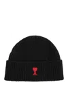 Ami Alexandre Mattiussi Ami Paris Women Ami De Coeur Wool Beanie In Black