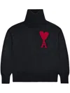 Ami Alexandre Mattiussi Ami De Coeur High-neck Jumper In Black