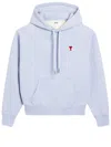 Ami Alexandre Mattiussi Blue Ami De Cœur Hoodie In Celeste
