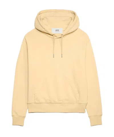 Ami Alexandre Mattiussi Ami De Coeur Hooded Sweater In Nude