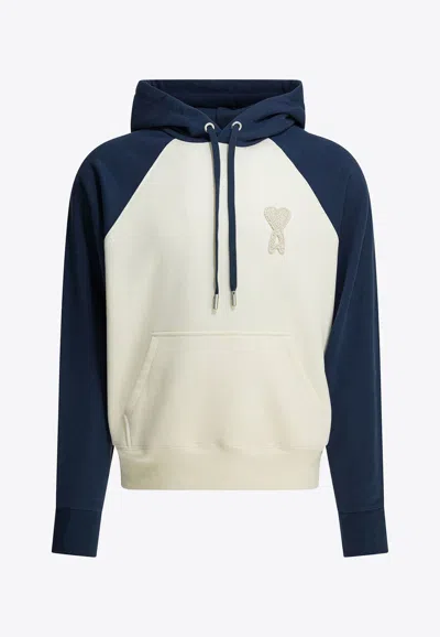 Ami Alexandre Mattiussi Ami De Coeur Hooded Sweatshirt In White